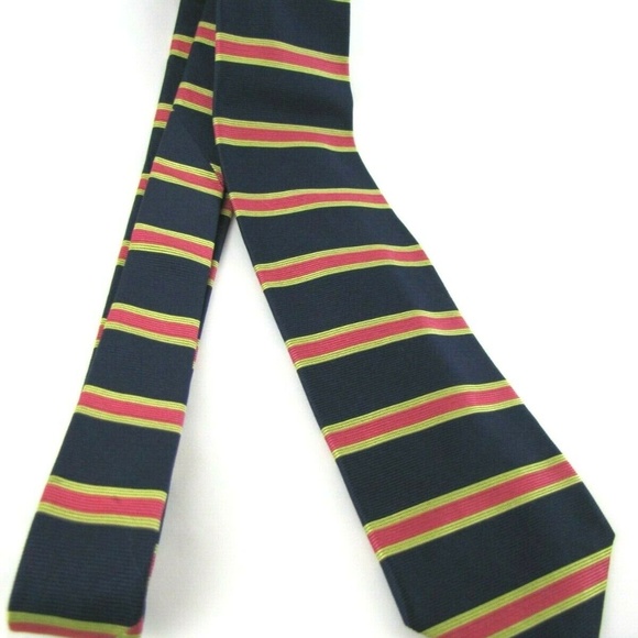 BROOKS BROTHERS Tie Green Pink Horizontal Stripe - Picture 2 of 8